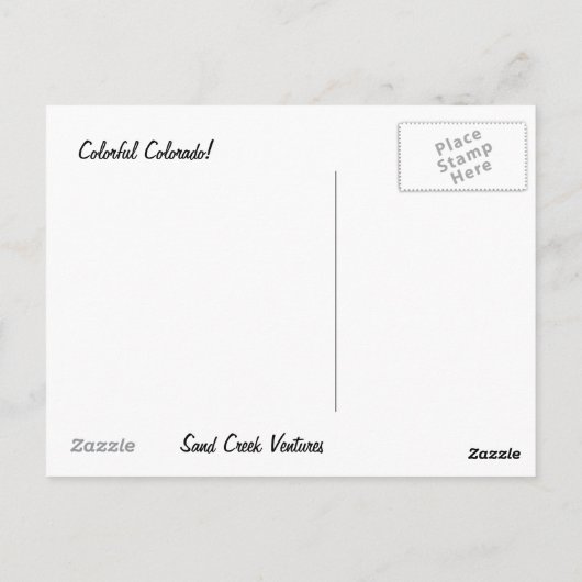 コロラド州の滝の郵便はがき ポストカード (裏面)