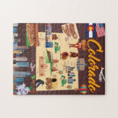 コロラド州の漫画の地図 ジグソーパズル (横)