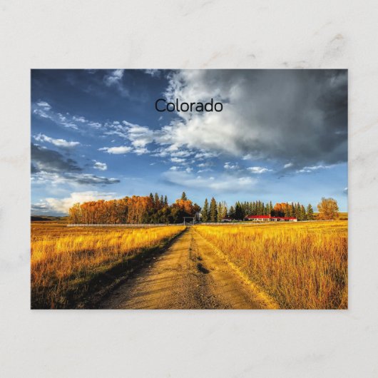コロラド州の秋の牧場 ポストカード (正面)