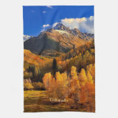 コロラド州の秋 キッチンタオル (縦)