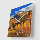 コロラド州の秋 スクエア壁時計 (傾斜)