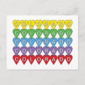 コロラド州の米国ハート カラフル ポストカード (正面)