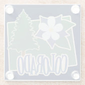 コロラド州の緑のオダマキ（植物） ガラスコースター (裏面)