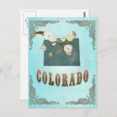 コロラド州の美しい鳥の地図 ポストカード (正面/裏面)