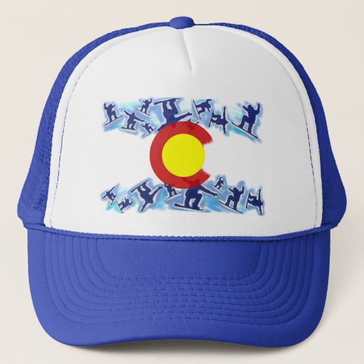 コロラド州の誇りを持ったなスノーボーダーの旗の帽子 キャップ (正面)
