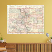 コロラド州の都市と郡の地図(1891) キャンバスプリント (インサイチュ (リビング))