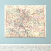 コロラド州の都市と郡の地図(1891) キャンバスプリント (インサイチュ (ウッドフロア))