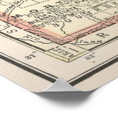 コロラド州の都市と郡の地図(1891) ポスター (角)