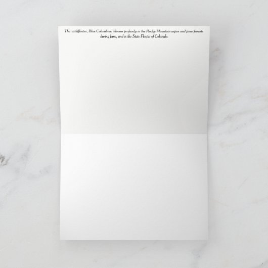 コロラド州の青オダマキ（植物）のすべての行事の挨拶 カード (内部)