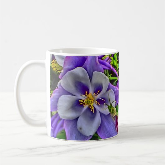 コロラド州の鳩の花のコーヒー・マグ コーヒーマグカップ (左)