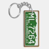コロラド州の1964年のヴィンテージのナンバープレートKeychain キーホルダー (正面左)