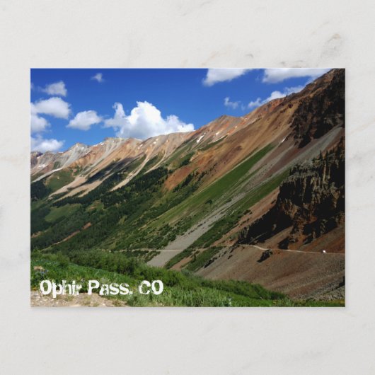 コロラド州のJeeps on Ophir Pass ポストカード (正面)