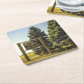 コロラド州へよカラフルうこそ スクエアペーパーコースター (アングル)