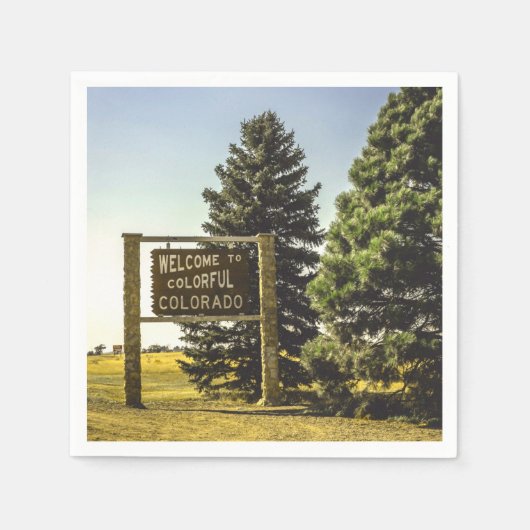 コロラド州へよカラフルうこそ スタンダードカクテルナプキン (正面)