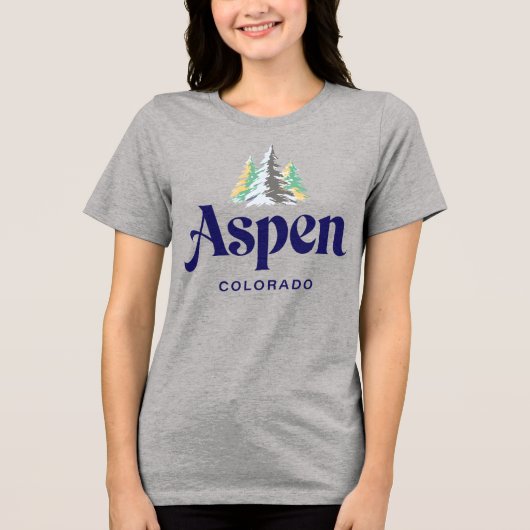 コロラド州アスペン アメリカ合衆国 トライブレンドTシャツ (正面)