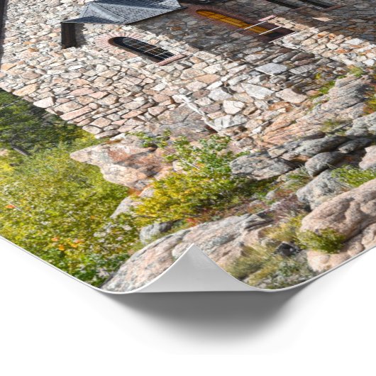 コロラド州アレンスパークの岩に面した礼拝堂 ポスター (角)