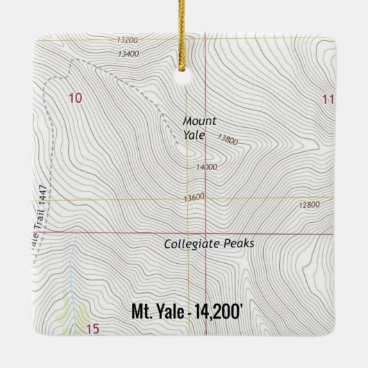 コロラド州イェール山フォーティナー セラミックオーナメント (裏面)