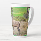 コロラド州エステス公園の男性エルク9月 カフェラテマグ (右アングル)