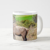 コロラド州エステス公園の男性エルク9月 ジャンボコーヒーマグカップ (正面右)
