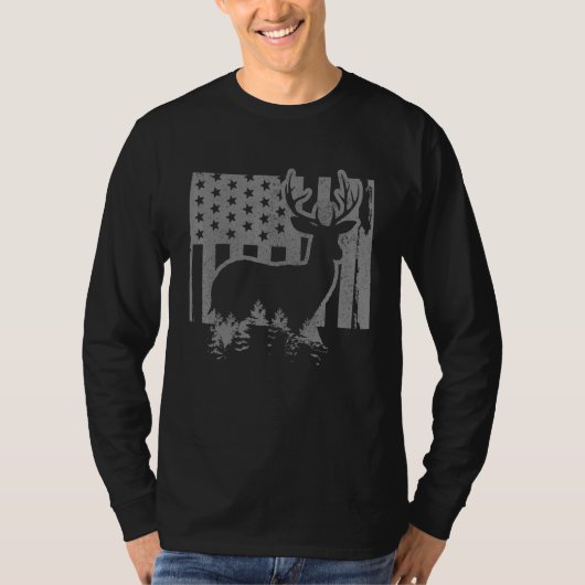 コロラド州エルクハンティング州地図 アメリカ国旗 愛国 ハ Tシャツ (正面)