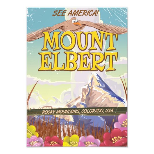 コロラド州エルバート山 アメリカ旅行ポスター フォトプリント            (正面)