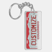 コロラド州カスタマイズ可能な免許証の赤いプレートのkeychain キーホルダー (正面左)