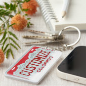 コロラド州カスタマイズ可能な免許証の赤いプレートのkeychain キーホルダー (正面右)