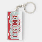 コロラド州カスタマイズ可能な免許証の赤いプレートのkeychain キーホルダー (裏面)