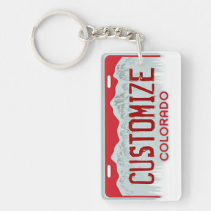 コロラド州カスタマイズ可能な免許証の赤いプレートのkeychain キーホルダー