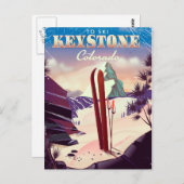 コロラド州キーストーンヴィンテージスタイルポスター。 ポストカード (正面/裏面)