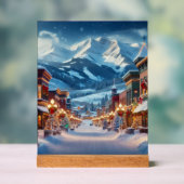 コロラド州クレステッドビュートの冬のワンダーランド アクリルサイン (ニュートラル)