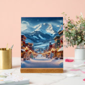 コロラド州クレステッドビュートの冬のワンダーランド アクリルサイン (ウェディング)