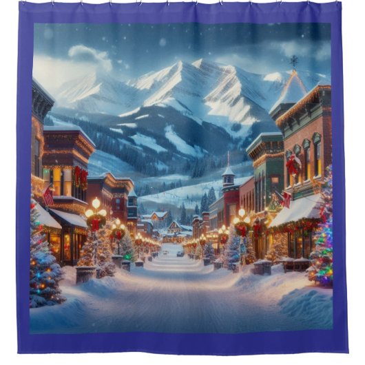 コロラド州クレステッドビュートの冬のワンダーランド シャワーカーテン (正面)