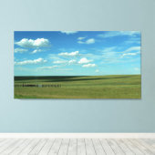 コロラド州グリーンフィールドと曇りブルースカイ キャンバスプリント (インサイチュ (ウッドフロア))