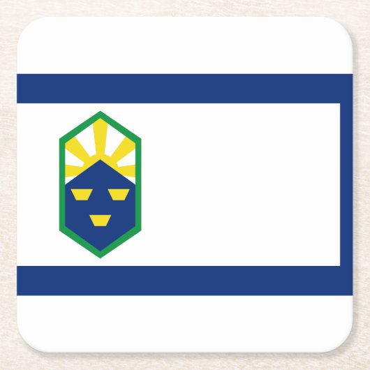 コロラド州コロラド春州旗 スクエアペーパーコースター (正面)