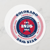コロラド州サーキュラータイポグラフィフラットカード (正面/裏面)