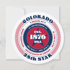 コロラド州サーキュラータイポグラフィフラットカード