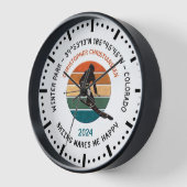 コロラド州スキーウィンターパーク – マンスキーヤー,ブラック文字 壁時計 (傾斜)