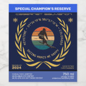 コロラド州スキーストーン – Man Skier, Yellow文字 ワインラベル (シングルラベル)