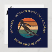 コロラド州スキースノーマス – ウィメンスキーヤー,イエロー文字 シーズンカード (正面/裏面)