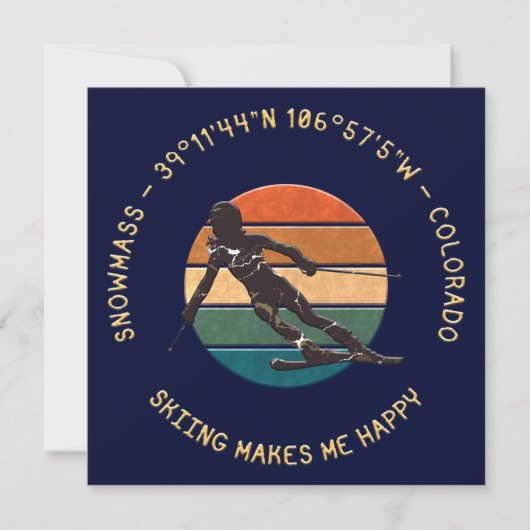 コロラド州スキースノーマス – ウィメンスキーヤー,イエロー文字 シーズンカード (正面)