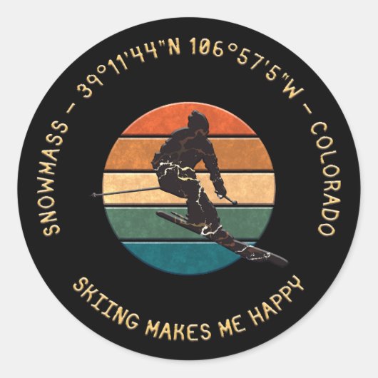 コロラド州スキースノーマス – マンスキーヤー,ゴールデン文字 ラウンドシール (正面)
