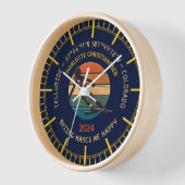 コロラド州スキーテルライド – ウィメンスキーヤー,イエロー文字 壁時計 (傾斜)