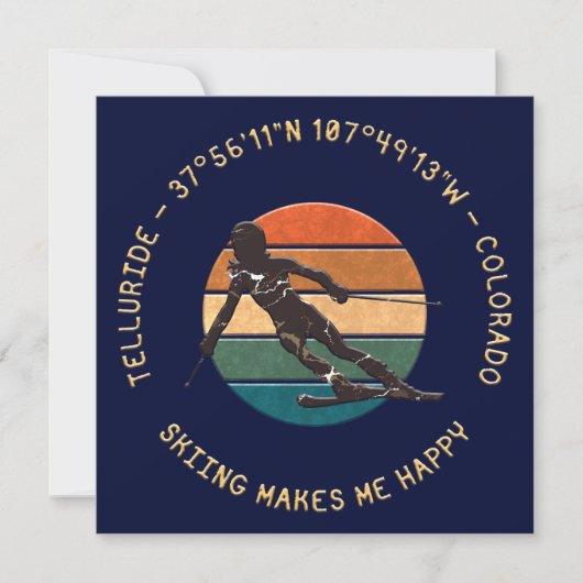 コロラド州スキーテルライド – ウィメンスキーヤー,ゴールデン文字 シーズンカード (正面)