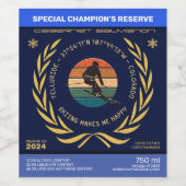 コロラド州スキーテルライド – マンスキーヤー、イエロー文字 ワインラベル (シングルラベル)