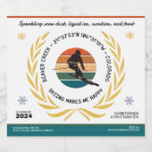 コロラド州スキービーバークリーク – マンスキーヤー，ブラック文字 スパークリングワインラベル (シングルラベル)