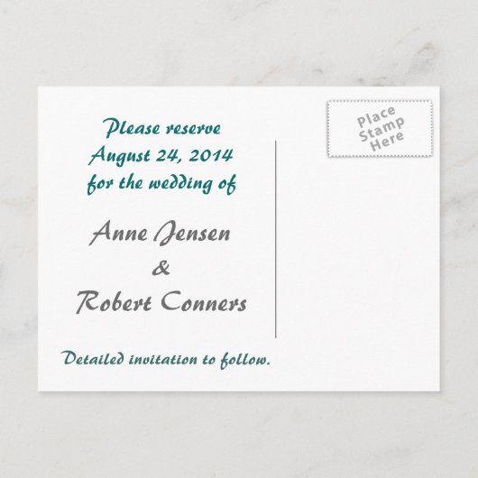 コロラド州スプレンダー日付の結婚ポストカードを保存 案内ポストカード (裏面)
