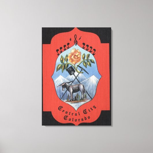 コロラド州セントラルシティ – オフィシャルシティシールビュー キャンバスプリント (正面)