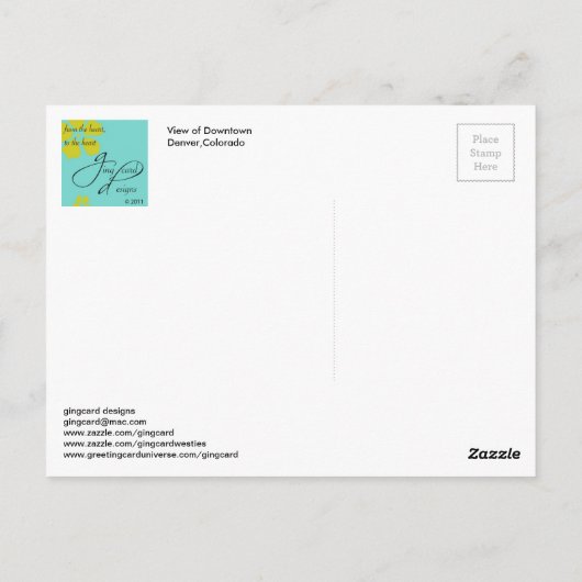 コロラド州ダウンタウン・デンバーのスカイラインビューオブダウンタウンデンバー ポストカード (裏面)