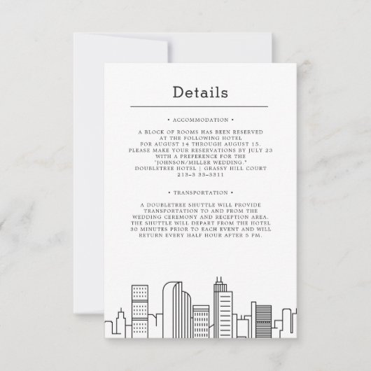 コロラド州デンバーでの結婚式 | ゲスト情報 招待状 (正面)